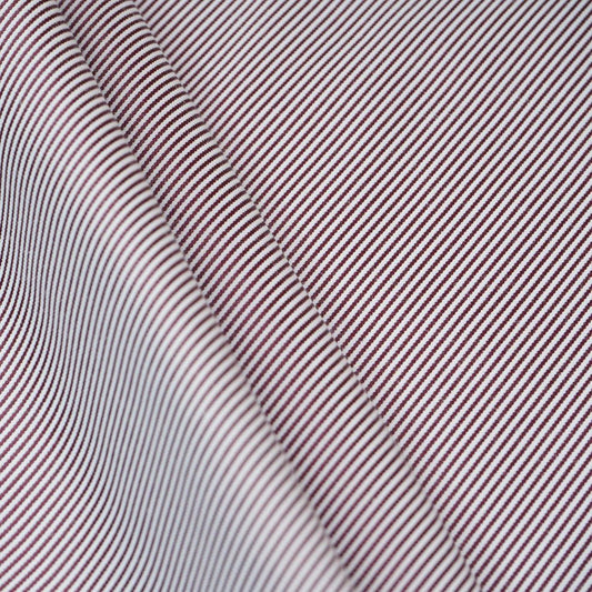 Wine &amp; White Stripes Print Poplin Fabric Tu-30114 - Design For Destiny