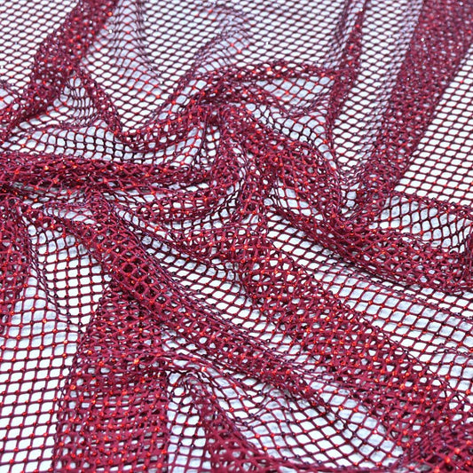 NET EMBROIDERED FABRIC WITH GRID SHIMMER- RS-165 - Design For Destiny