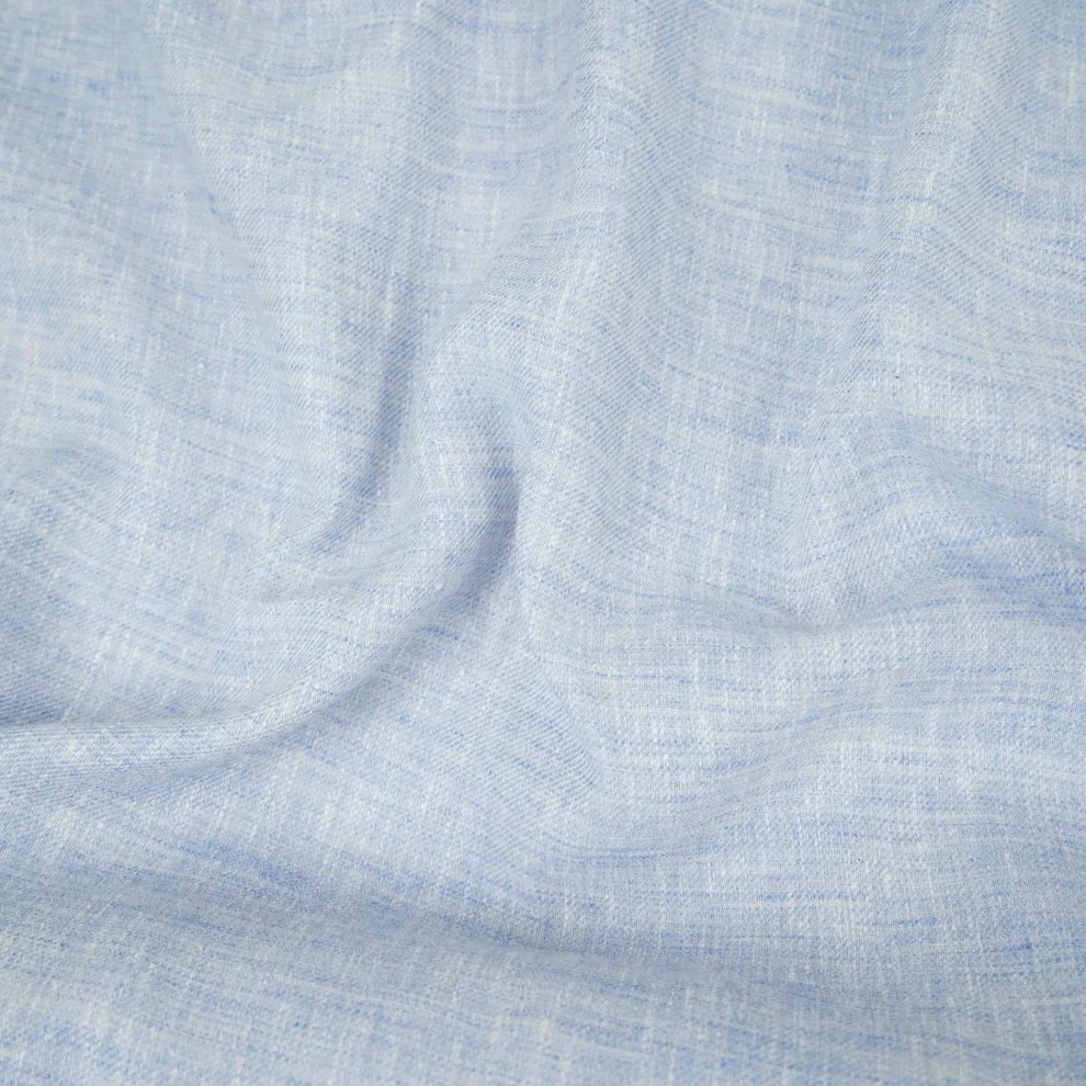 Sky Blue Solid Linen Fabric Tu-31181 - Design For Destiny